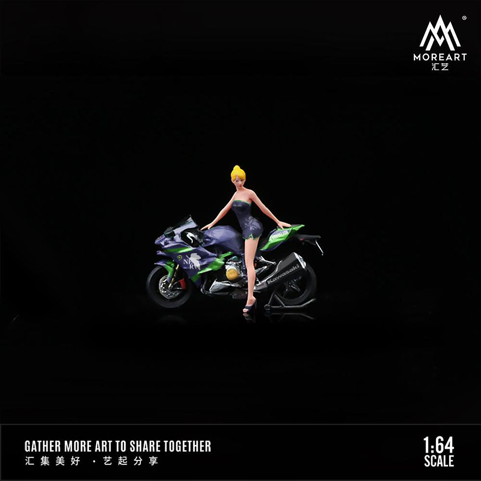 Thumbnail: KAWASAKI EVANGELION MOTORCYCLE & FIGURE DOLL SET DIORAMA 1/64 RESIN BY MOREART