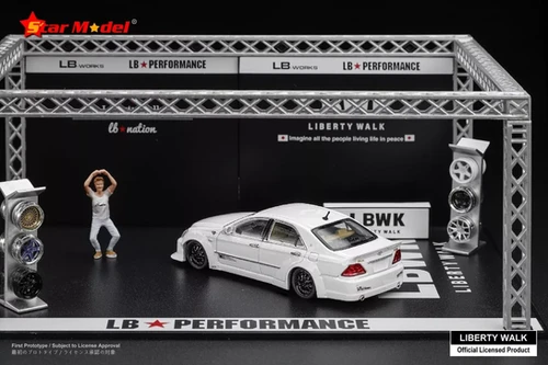 TOYOTA CROWN S180 LBWK LB-NATION WHITE 1/64 DIECAST CAR BY STAR