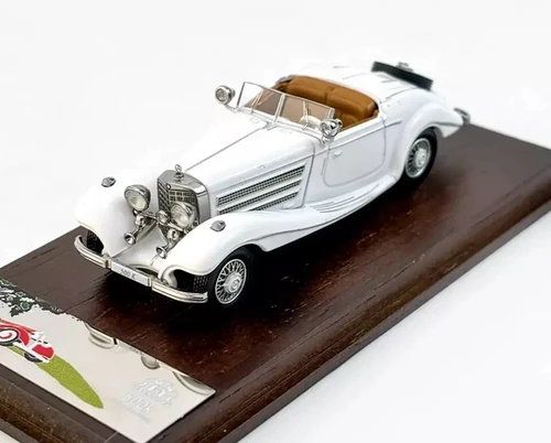 MERCEDES BENZ 500K CONVERTIBLE WHITE 1/64 DIECAST CLASSIC CAR BY