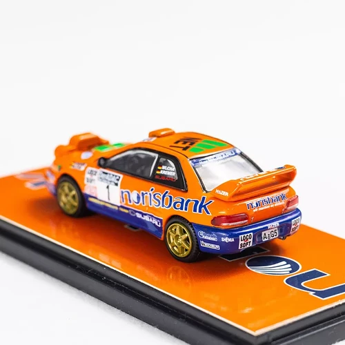 SUBARU WRC GC8 #1 RALLY NORISBANK ORANGE 1/64 DIECAST CAR MODEL BY