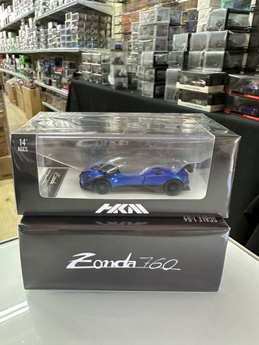 PAGANI ZONDA 760 LH BLUE REMOVABLE HOOD 1/64 SCALE DIECAST CAR