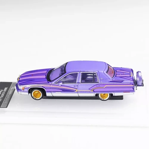 CADILLAC FLEETWOOD LOWRIDER PURPLE 1/64 DIECAST CAR BY MK