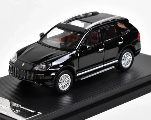 PORSCHE CAYENNE TURBO S BLACK SUV 1/64 DIECAST CAR MODEL BY STREET