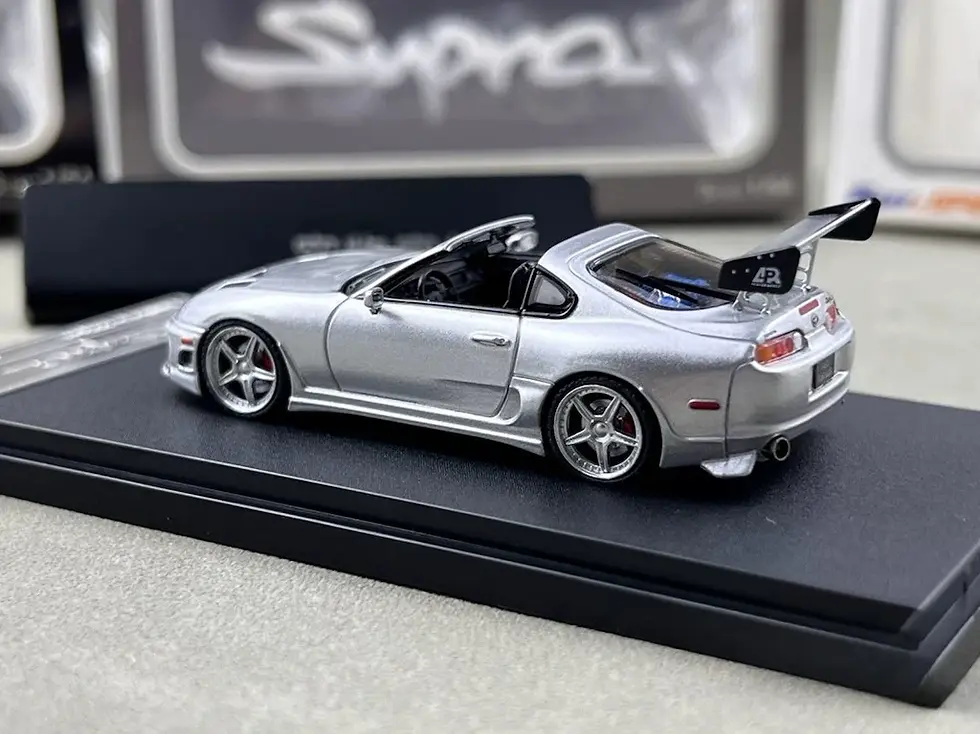 Thumbnail: TOYOTA SUPRA A80 BOMEX TARGA CONVERTIBLE SILVER1/64 DIECAST CAR BY FAST SPEED
