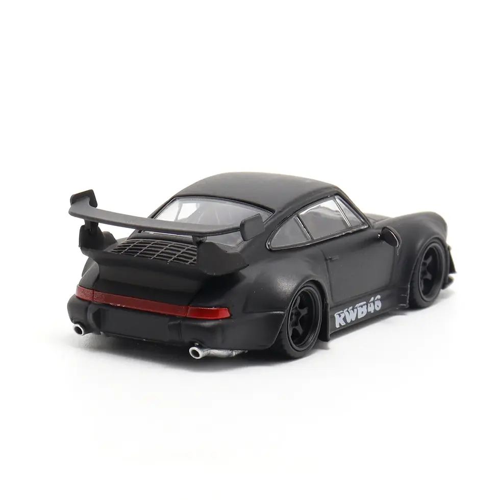 PORSCHE RWB 964 MATTE BLACK BLACK WHEELS 1/64 DIECAST CAR PORSCHE RWB 964 MATTE BLACK BLACK WHEELS 1/64 DIECAST CAR