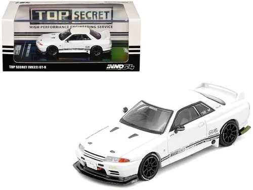 NISSAN SKYLINE VR32 GT-R TOP SECRET WHITE 1/64 DIECAST CAR BY INNO