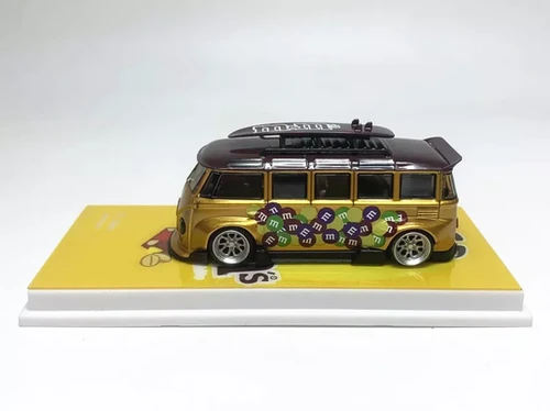VOLKSWAGEN T1 BUS KOMBI VAN WITH SURFBOAARD M&M 1/64 DIECAST CAR