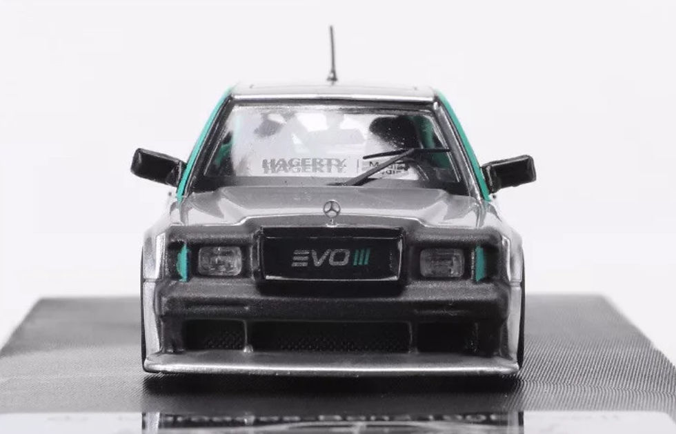Thumbnail: MERCEDES BENZ 190E EVO II SILVER 1/64 SCALE DIECAST CAR MODEL BY RHINO MODELS