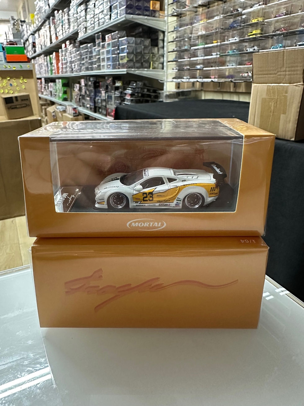 Thumbnail: OROCHI LBWK YELLOW FLASH#23 SUPER RACING 1/64 DIECAST CAR MODEL BY MORTAL MODELS
