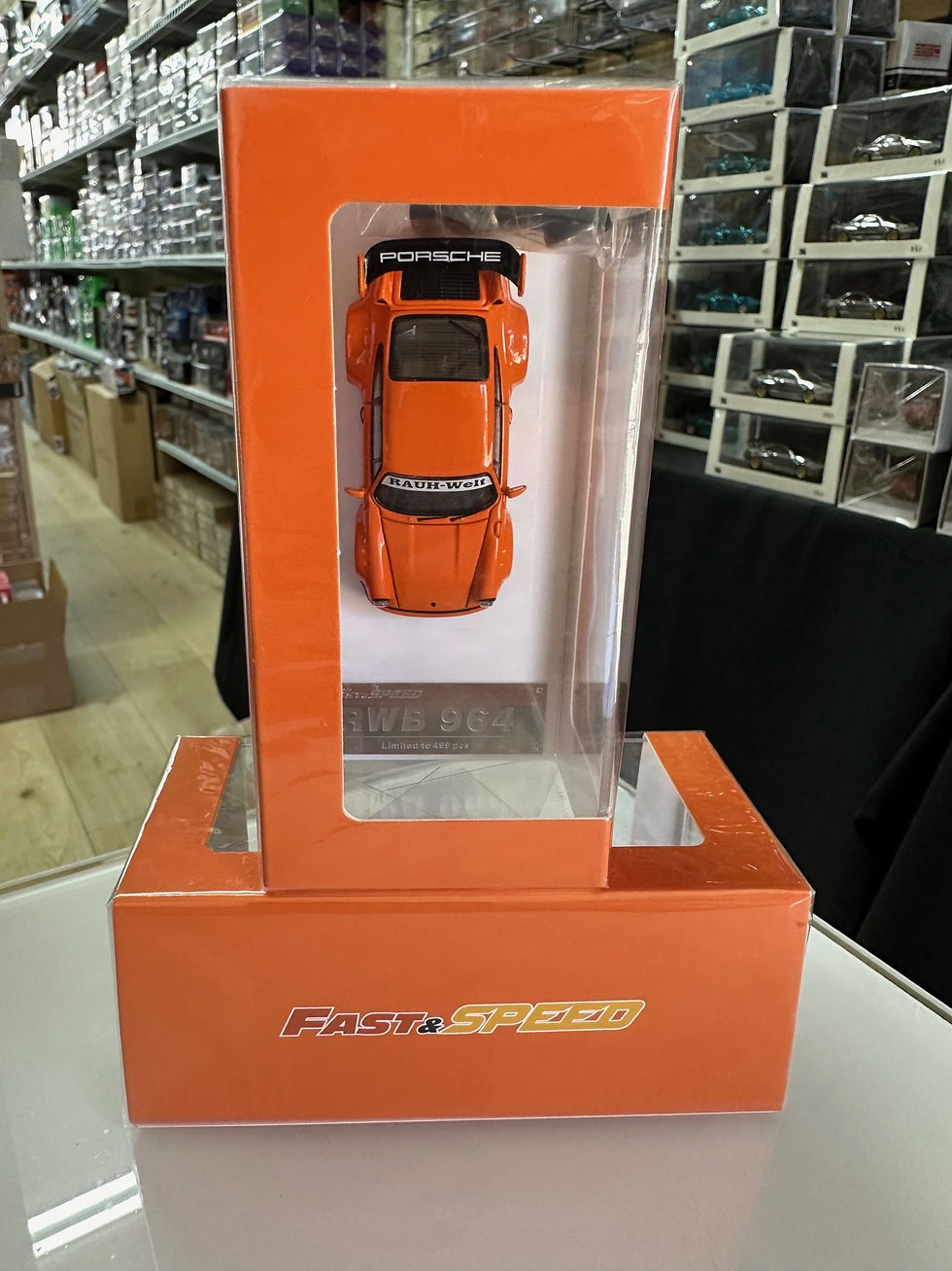 Thumbnail: PORSCHE RWB 964 WITH EXTRA WHEELS 1/64 SCALE DIECAST CAR MODEL BY FAST SPEED