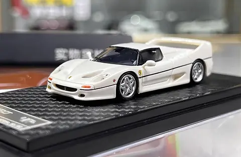 FERRARI F50 PEARL WHITE 1/64 RESIN CAR MODEL BY NICE AUTO 199 MADE