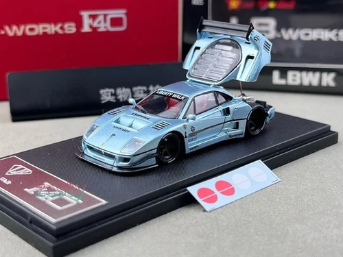 FERRARI F40 LBWK ICE BLUE LB-WORKS 1/64 DIECAST CAR BY STAR MODEL
