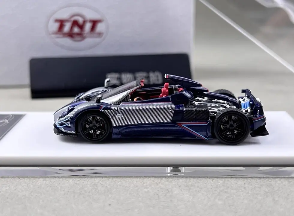 Thumbnail: PAGANI ZONDA ARRIVEDERCI SILVER BLUE HOOD COMES OFF 1/64 CAR BY TNT MODELS