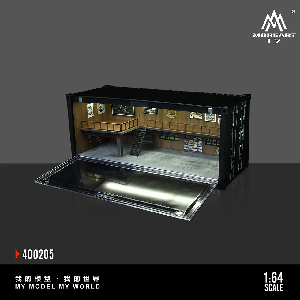 CONTAINER REPAIR SHOP SCENE DIORAMA WITH LIGHTS FOR 1/64