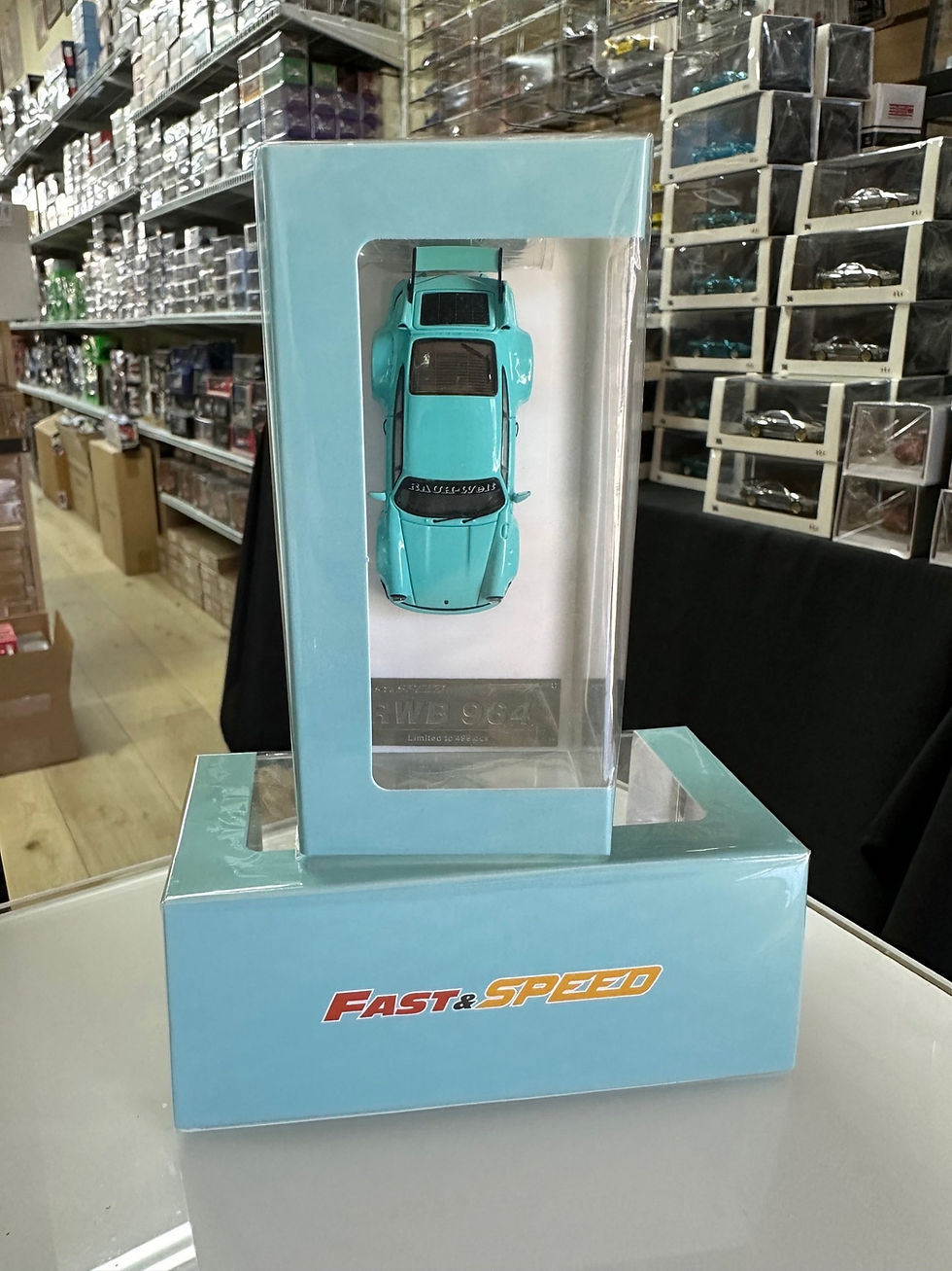 Thumbnail: PORSCHE RWB 964 WITH EXTRA WHEELS 1/64 SCALE DIECAST CAR MODEL BY FAST SPEED