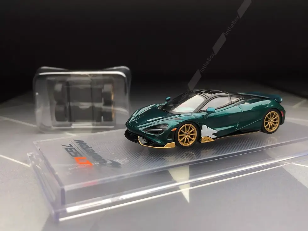 Thumbnail: MCLAREN 765LT GREEN WITH EXTRA WHEELS 1/64 SCALE DIECAST CAR MODEL BY CM MODELS