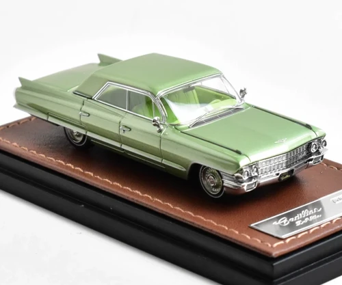 1962 CADILLAC SEDAN DEVILLE ICE GREEN LEATHER BASE 1/64 CAR BY MK