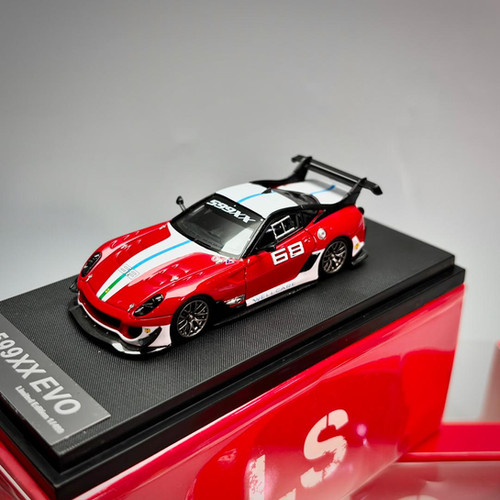 FERRARI 599XX EVO RED #68 1/64 DIECAST CAR MODEL BY LS MODELS