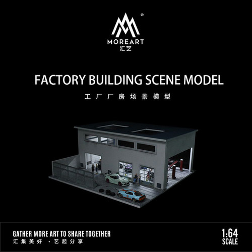 FACTORY BUILDING SCENE DIORAMA FOR 1/64 SCALE DIECAST CARS BY