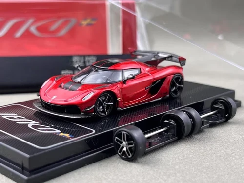 KOENIGSEGG JESKO ATTACK CHERRY RED EXTRA WHEELS 1/64 DIECAST CAR