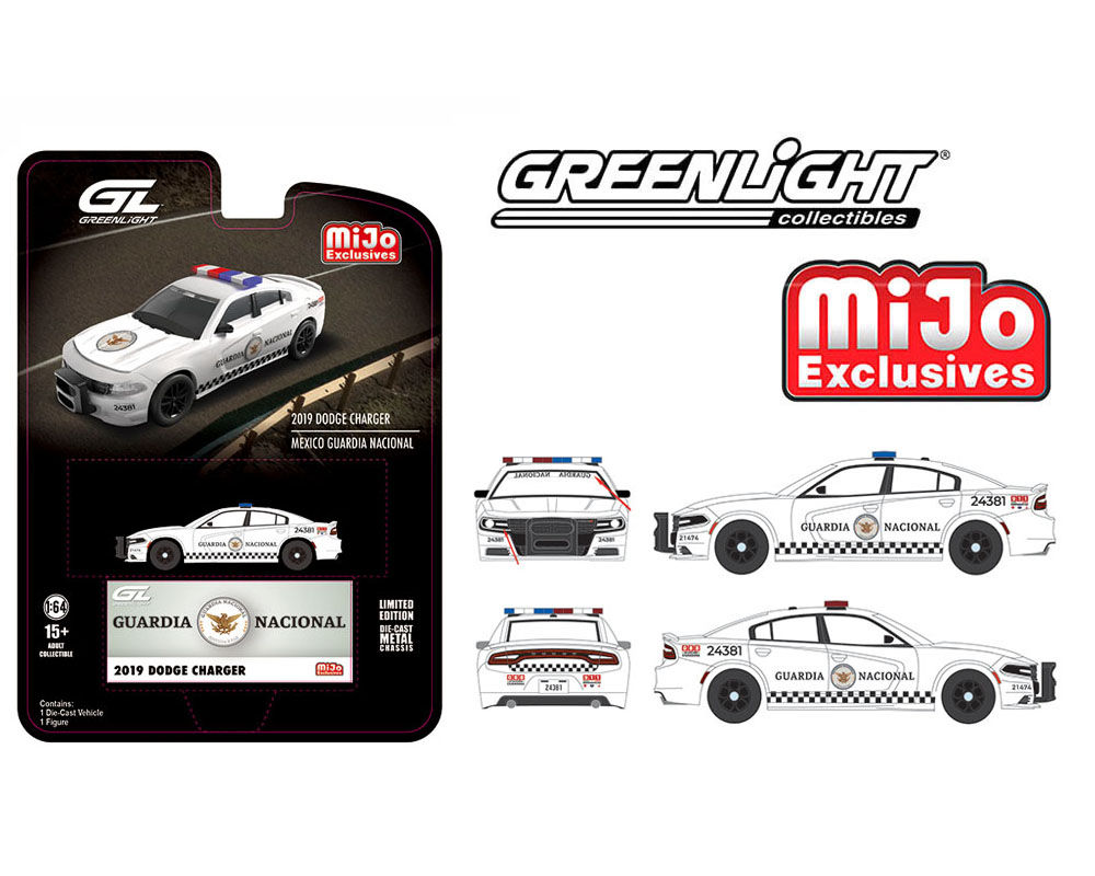 2019 DODGE CHARGER GUARDIA NACIONAL MEXICO POLICE 1/64 CAR BY GREENLIGHT 51745