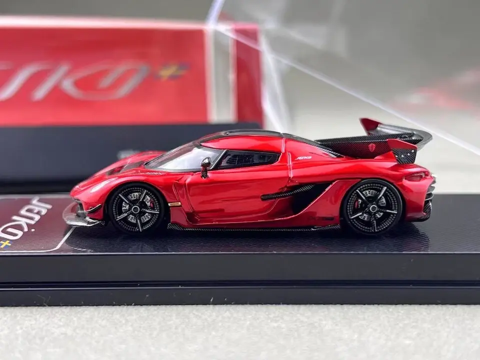 Thumbnail: KOENIGSEGG JESKO ATTACK CHERRY RED EXTRA WHEELS 1/64 DIECAST CAR BY CM MODEL