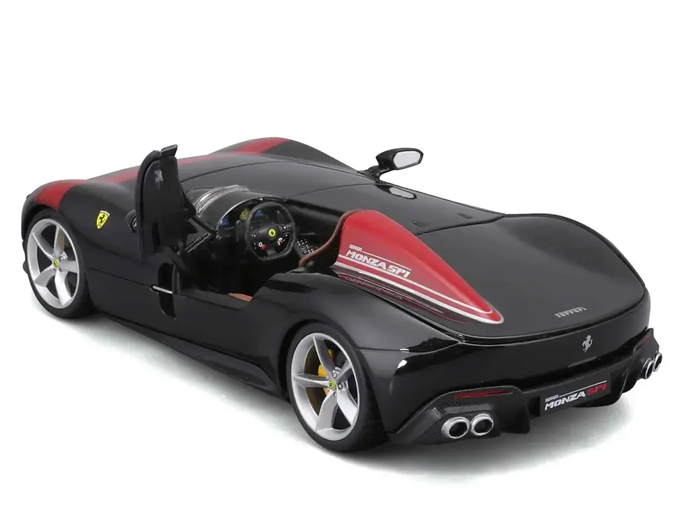 Thumbnail: FERRARI MONZA SP1 BLACK WITH RED STRIPES 1/24 DIECAST CAR MODEL BY BBURAGO 26027