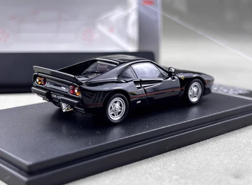 FERRARI 288 GTO BLACK HOOD OPENS 1/64 DIECAST CAR BY HONE MODEL
