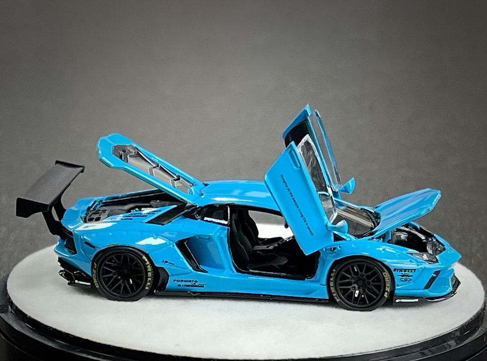 Thumbnail: LAMBORGHINI AVENTADOR LBWK BB BLUE FULLY OPENING 1/64 DIECAST CAR BY PGM
