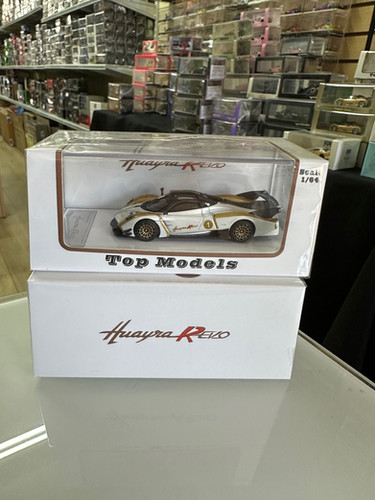 PAGANI HUAYRA R EVO #1 PEARL WHITE 1/64 DIECAST CAR BY TOP MODELS