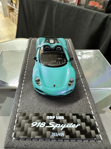 PORSCHE 918 SPYDER WITH TOP TIFFANY PAINT 1/64 DIECAST CAR MODEL
