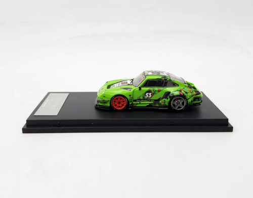 PORSCHE RWB 993 GREEN #53 1/64 SCALE DIECAST CAR MODEL BY DCM D.BO