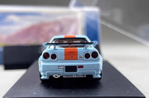 NISSAN SKYLINE GT-R R34 GULF LIVERY 1/64 DIECAST CAR BY FUJI MODEL