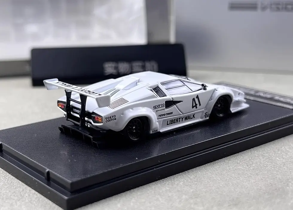 Thumbnail: LAMBORGHINI COUNTACH LBWK WHITE LUXURY CASE 1/64 DIECAST CAR MODEL BY VISION64