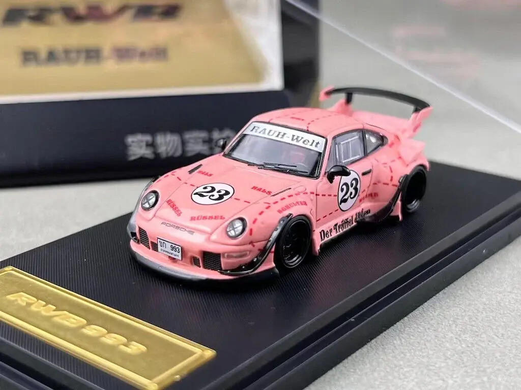 PORSCHE RWB 993 #23 GT WING PINK PIG 1/64 SCALE DIECAST CAR MODEL BY STAR MODEL