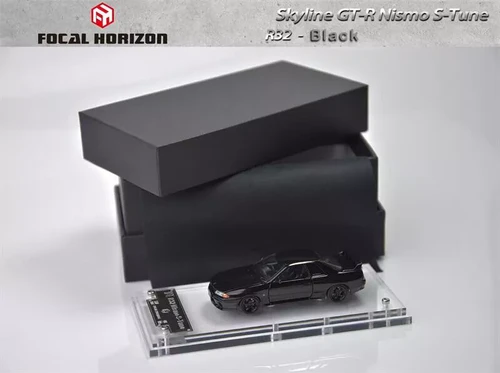 NISSAN SKYLINE GT-R R32 BLACK FULL OPENING 1/64 DIECAST CAR BY