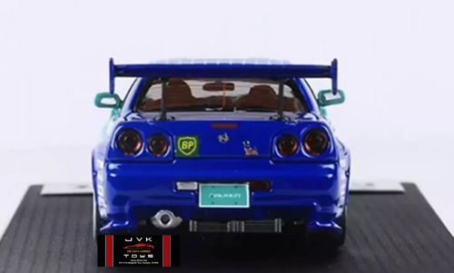 NISSAN SKYLINE GT-R R34 FALKEN LIVERY 1/64 SCALE DIECAST CAR BY