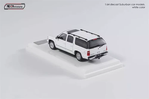 CHEVROLET SUBURBAN SUV WHITE 1/64 SCALE DIECAST CAR MODEL BY