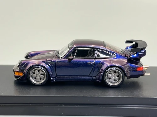 PORSCHE RWB 964 WIDEBODY CHAMELEON PURPLE 1/64 DIECAST CAR BY