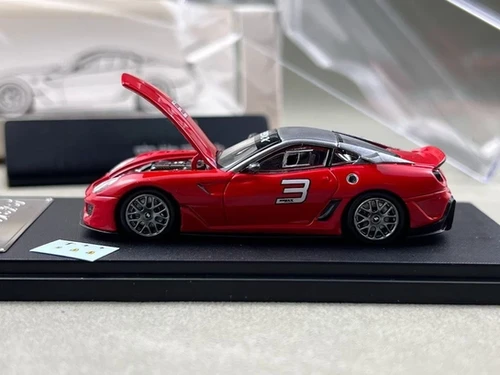 FERRARI 599XX RED #3 HOOD OPENS 1/64 DIECAST CAR BY RHINO MODEL