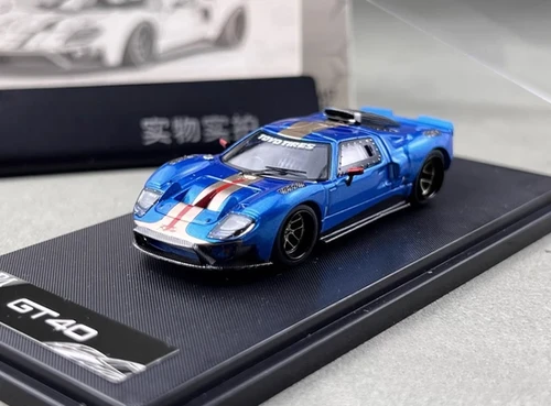 FORD GT40 BLUE HOOD COMES OFF 1/64 DIECAST CAR BY RHINO MODEL