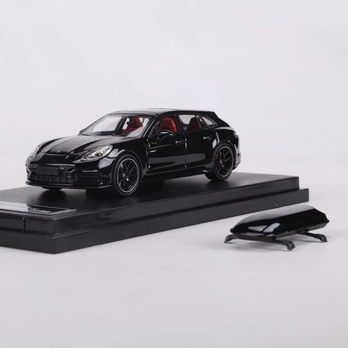 PORSCHE PANAMERA TRAVEL VERSION WITH ROOF BOX 1/64 DIECAST CAR BY