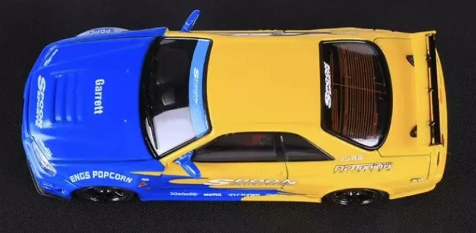 Thumbnail: NISSAN SKYLINE GT-R R34 SPOON LIVERY 1/64 SCALE DIECAST CAR BY FAST SPEED