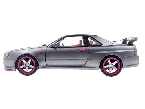1999 NISSAN SKYLINE GT-R R34 SILVER 1/18 DIECAST CAR MODEL BY