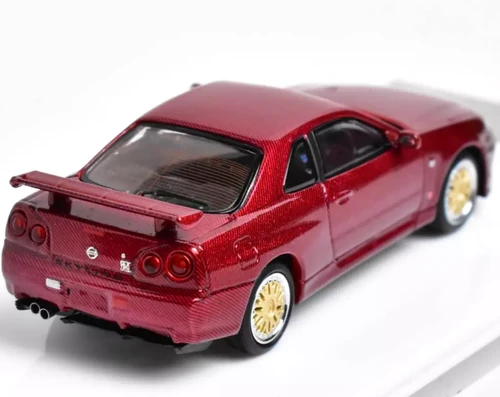 【最安値に挑戦】 R34 GT-R SKYLINE NISSAN BBS CAR 1/64 RED FIBER CARBON WHEELS ミニカー