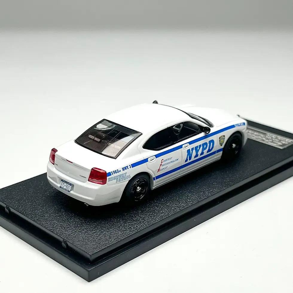 Thumbnail: DODGE CHARGER NEW YORK NYPD POLICE CAR SLICK TOP 1/64 DIECAST CAR BY ROLLIN
