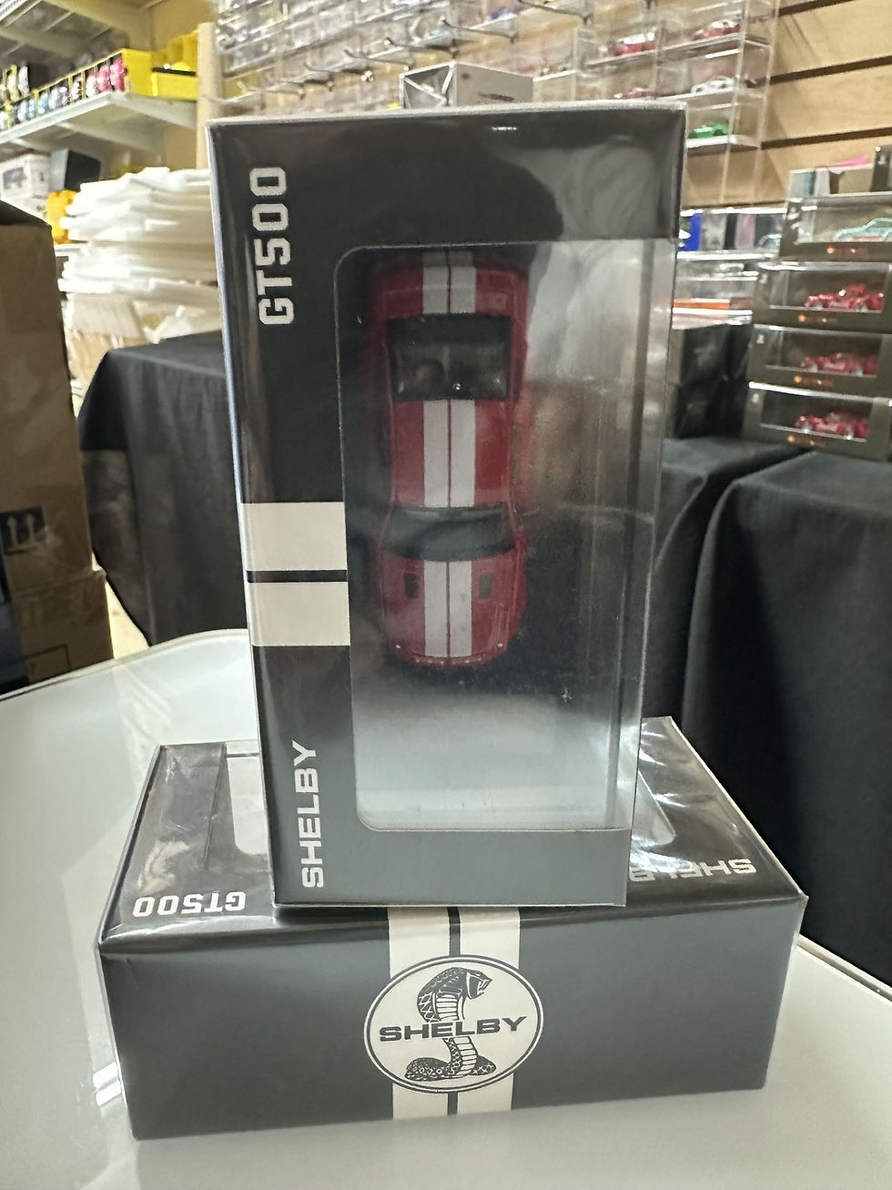 Thumbnail: FORD MUSTANG SHELBY GT500 HOOD OPENS RED 1/64 DIECAST CAR BY FINE WORKS