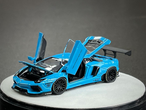 ミニカー LBWorksLamborghini Aventador Light Blue LAMBORGHINI AVENTADOR LBWK BB BLUE FULLY OPENING 1/64 DIECAST CAR