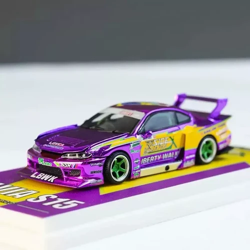 NISSAN SILVIA S15 LBWK HOOD OPENS 1/64 DIECAST CAR BY TIME MICRO