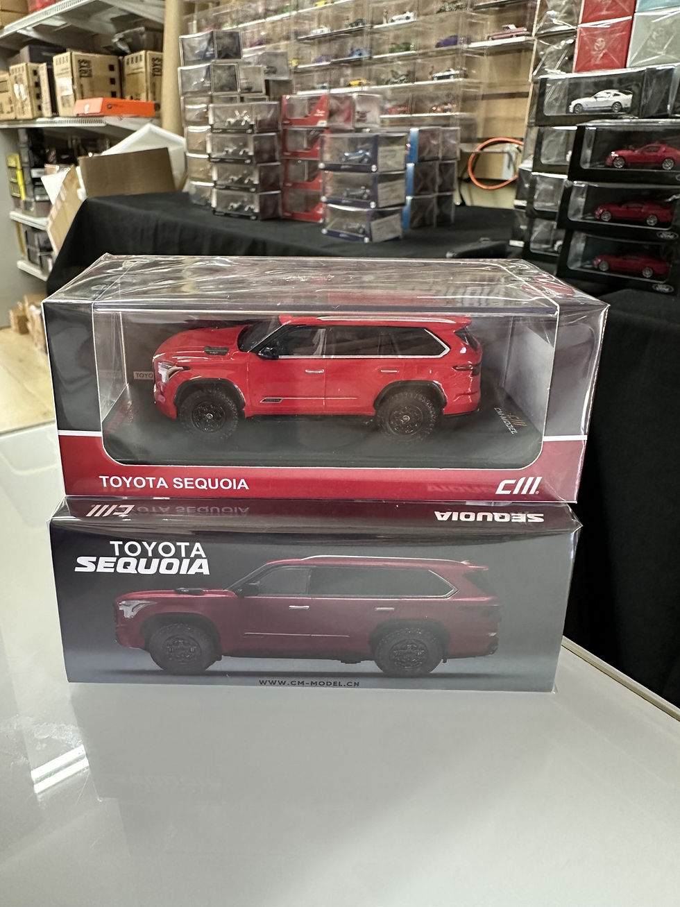 Thumbnail: TOYOTA SEQUOIA RED SUV TRUCK 1/64 DIECAST CAR BY CM MODEL